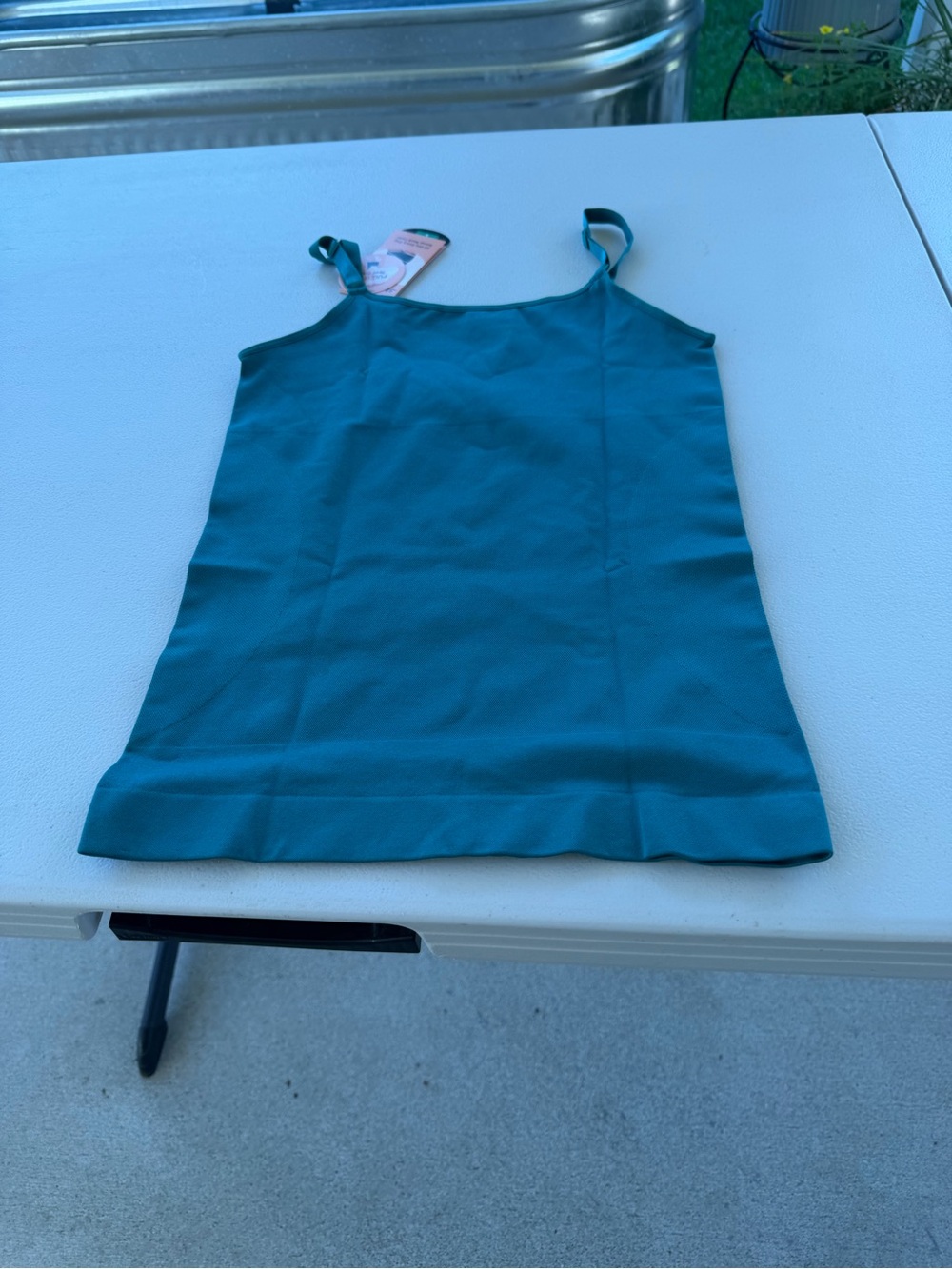 Shapermint Teal Stretch Camisole with Adjustable Straps - Picture 4 of 5